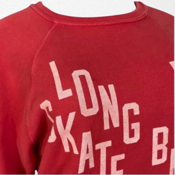NEW Retro Brand Anthropologie Long Beach CA Skate Patrol Sweatshirt Red XS - Picture 4 of 10